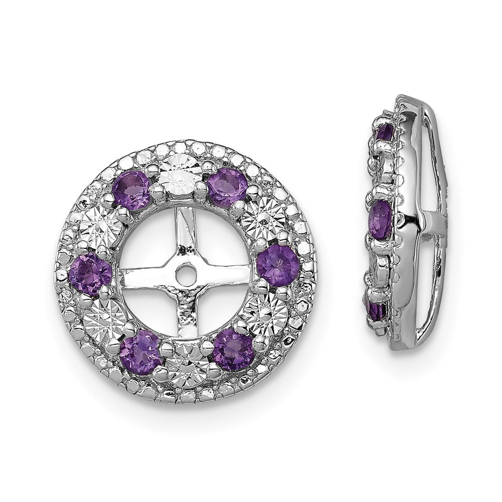 Sterling Silver Rhodium Amethyst Earring Jacket
