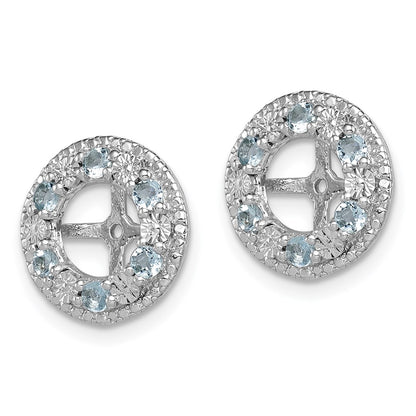 Sterling Silver Rhodium Aquamarine Earring Jacket