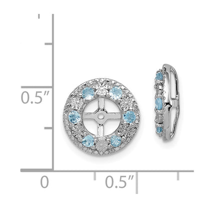 Sterling Silver Rhodium Aquamarine Earring Jacket