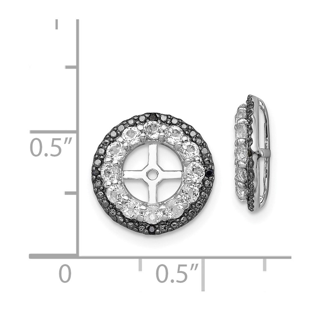 Sterling Silver Rhodium White Topaz u0026 Black Sapphire Earring Jacket