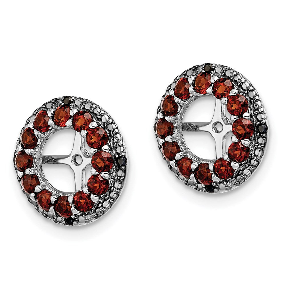 Sterling Silver Rhodium Garnet u0026 Black Sapphire Earring Jacket