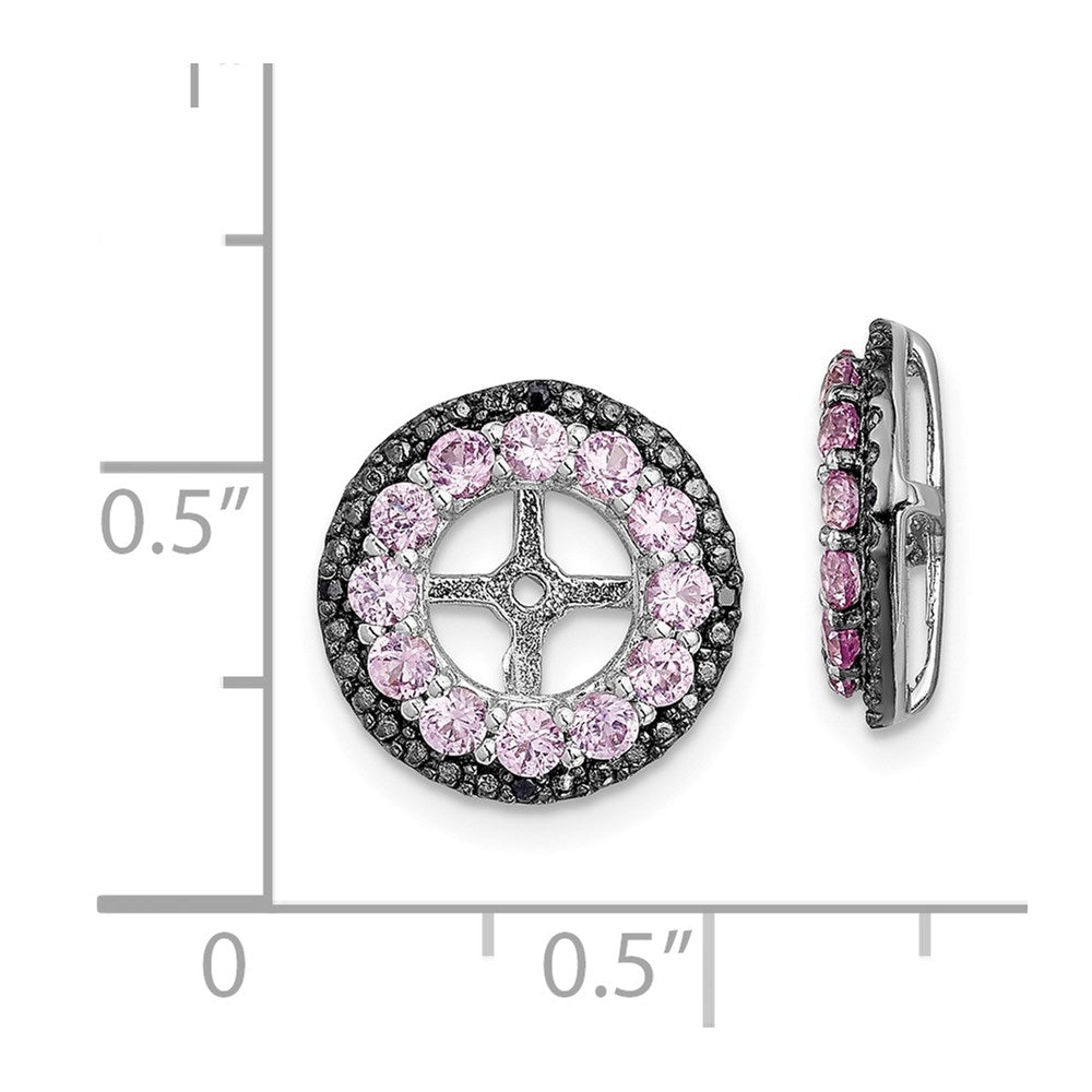 Sterling Silver Rhodium Crted Pink Sapphire u0026 Black Sapphire Earring Jacket