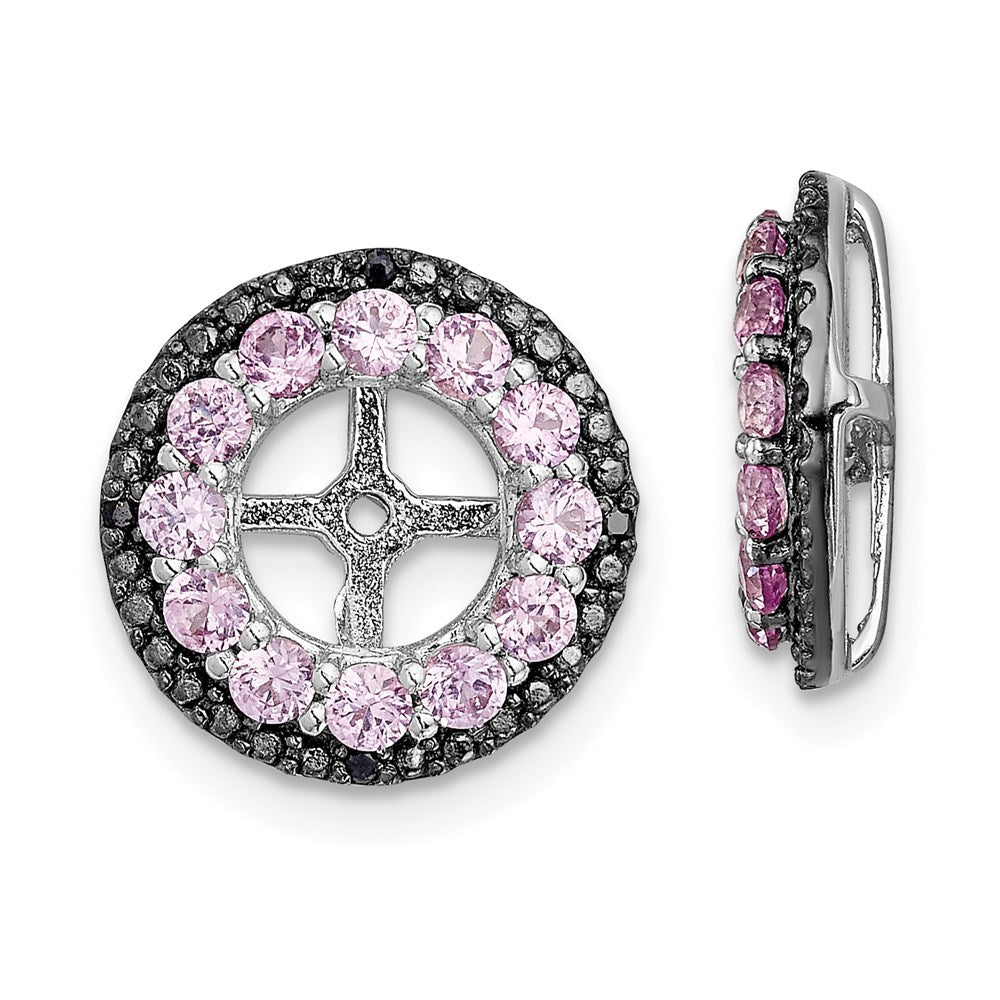 Sterling Silver Rhodium Crted Pink Sapphire u0026 Black Sapphire Earring Jacket