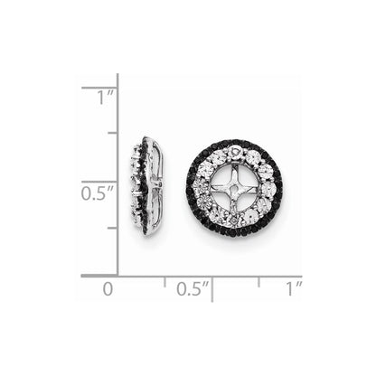 Sterling Silver Rhodium Diamond u0026 Black Sapphire Earring Jacket