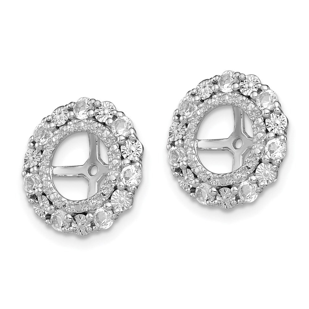 Sterling Silver Rhodium White Topaz Earring Jacket