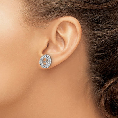 Sterling Silver Rhodium White Topaz Earring Jacket