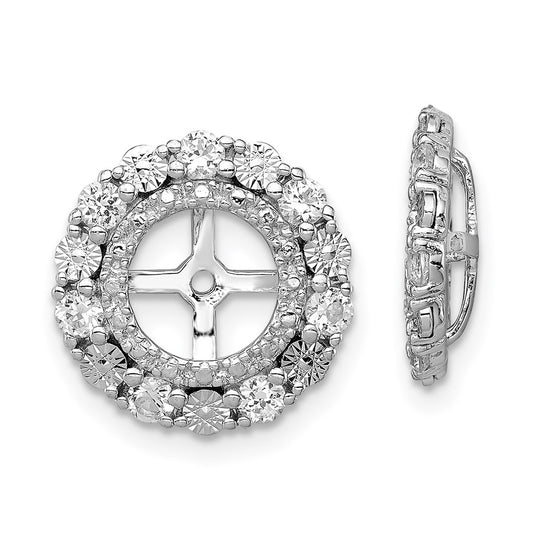 Sterling Silver Rhodium White Topaz Earring Jacket