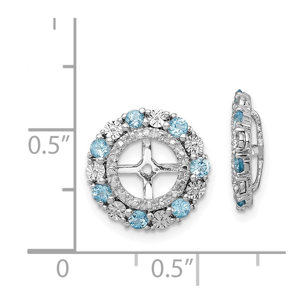Sterling Silver Rhodium Swiss Blue Topaz Earring Jacket