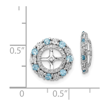 Sterling Silver Rhodium Swiss Blue Topaz Earring Jacket