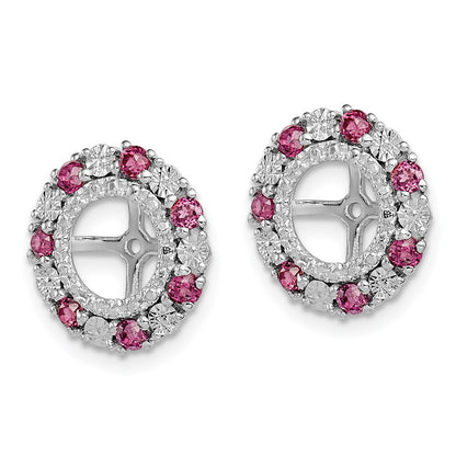 Sterling Silver Rhodium Rhodolite Garnet Earring Jacket