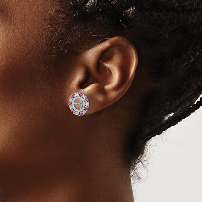 Sterling Silver Rhodium Rhodolite Garnet Earring Jacket