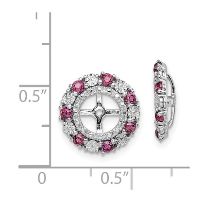 Sterling Silver Rhodium Rhodolite Garnet Earring Jacket