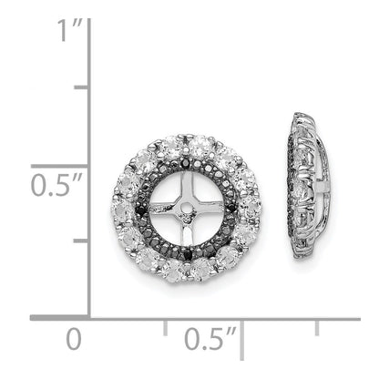 Sterling Silver Rhodium White Topaz u0026 Black Sapphire Earring Jacket