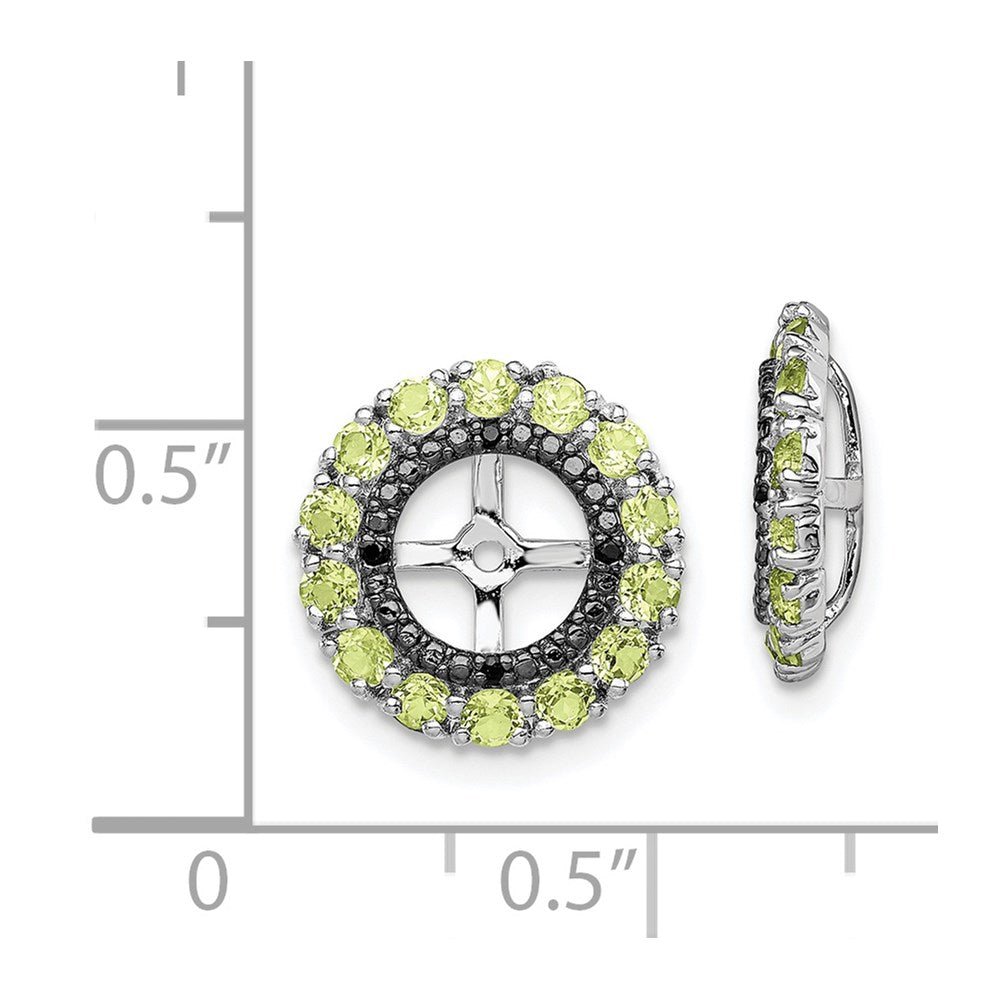 Sterling Silver Rhodium Peridot u0026 Black Sapphire Earring Jacket