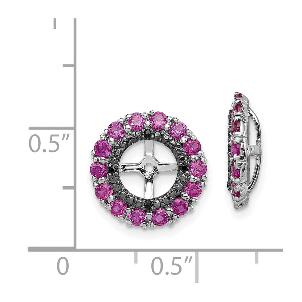Sterling Silver Rhodium Created Ruby u0026 Black Sapphire Earring Jacket