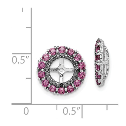 Sterling Silver Rhodium Rhodolite Garnet u0026 Black Sapphire Earring Jacket