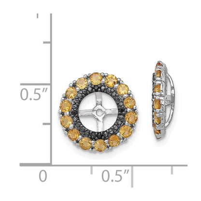 Sterling Silver Rhodium Citrine u0026 Black Sapphire Earring Jacket