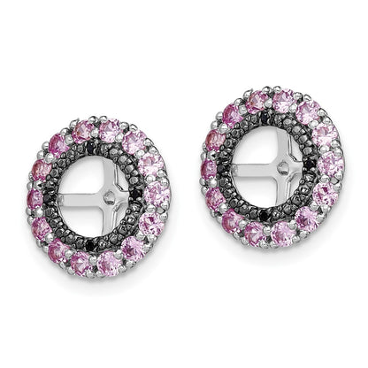 Sterling Silver Rhodium Crted Pink Sapphire u0026 Black Sapphire Earring Jacket