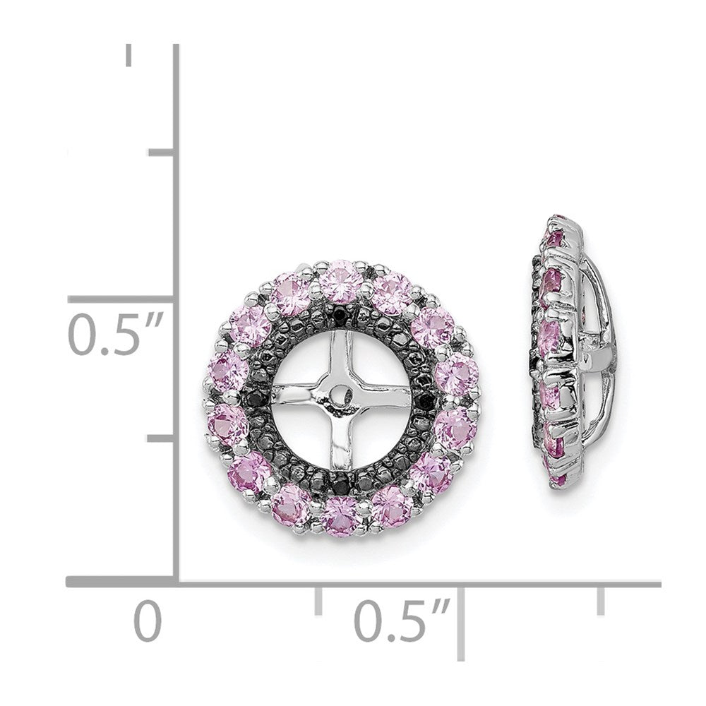 Sterling Silver Rhodium Crted Pink Sapphire u0026 Black Sapphire Earring Jacket