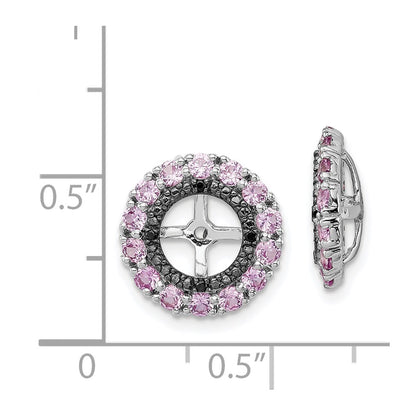 Sterling Silver Rhodium Crted Pink Sapphire u0026 Black Sapphire Earring Jacket