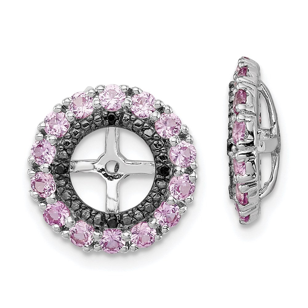 Sterling Silver Rhodium Crted Pink Sapphire u0026 Black Sapphire Earring Jacket