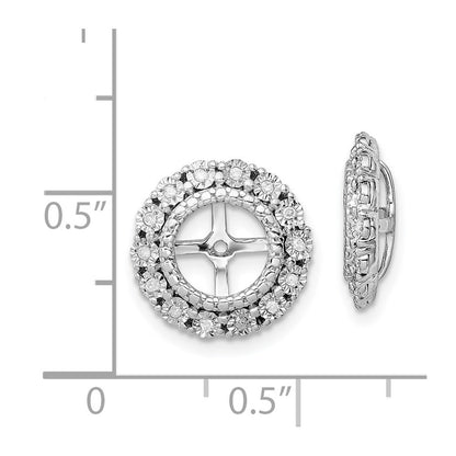 Sterling Silver Rhodium Diamond Earring Jacket