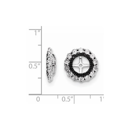 Sterling Silver Rhodium Diamond u0026 Black Sapphire Earring Jacket