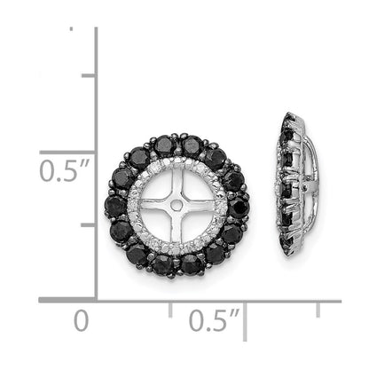 Sterling Silver Rhodium Diamond u0026 Black Sapphire Earring Jacket