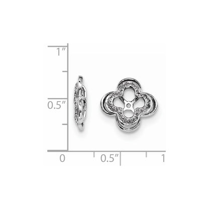 Sterling Silver Rhodium Diamond Earring Jacket