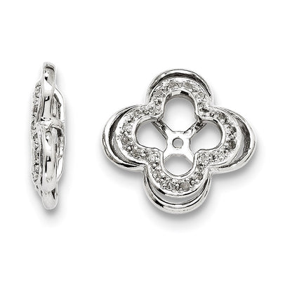 Sterling Silver Rhodium Diamond Earring Jacket