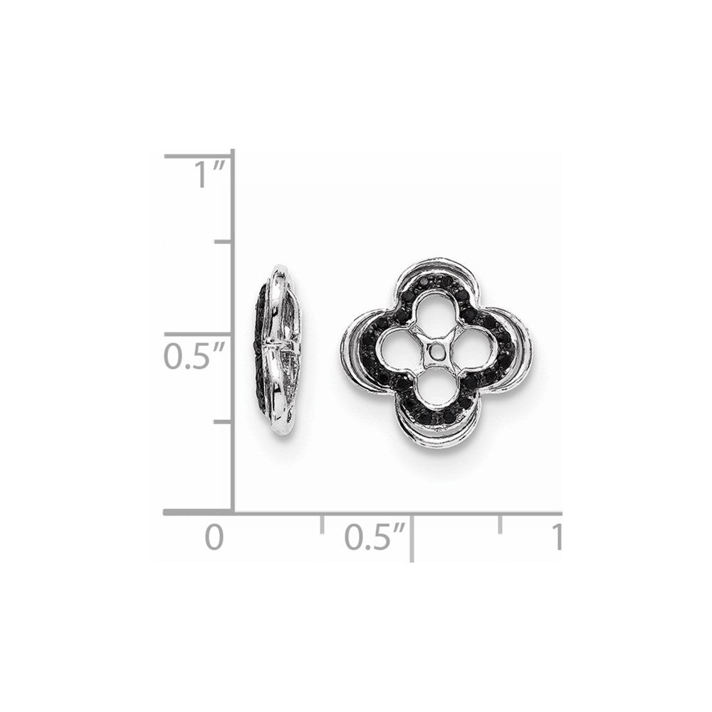 Sterling Silver Rhodium Black Sapphire Earring Jacket