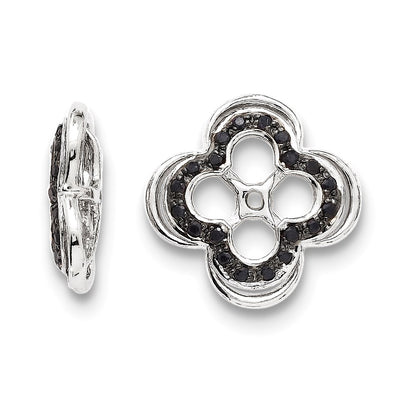 Sterling Silver Rhodium Black Sapphire Earring Jacket