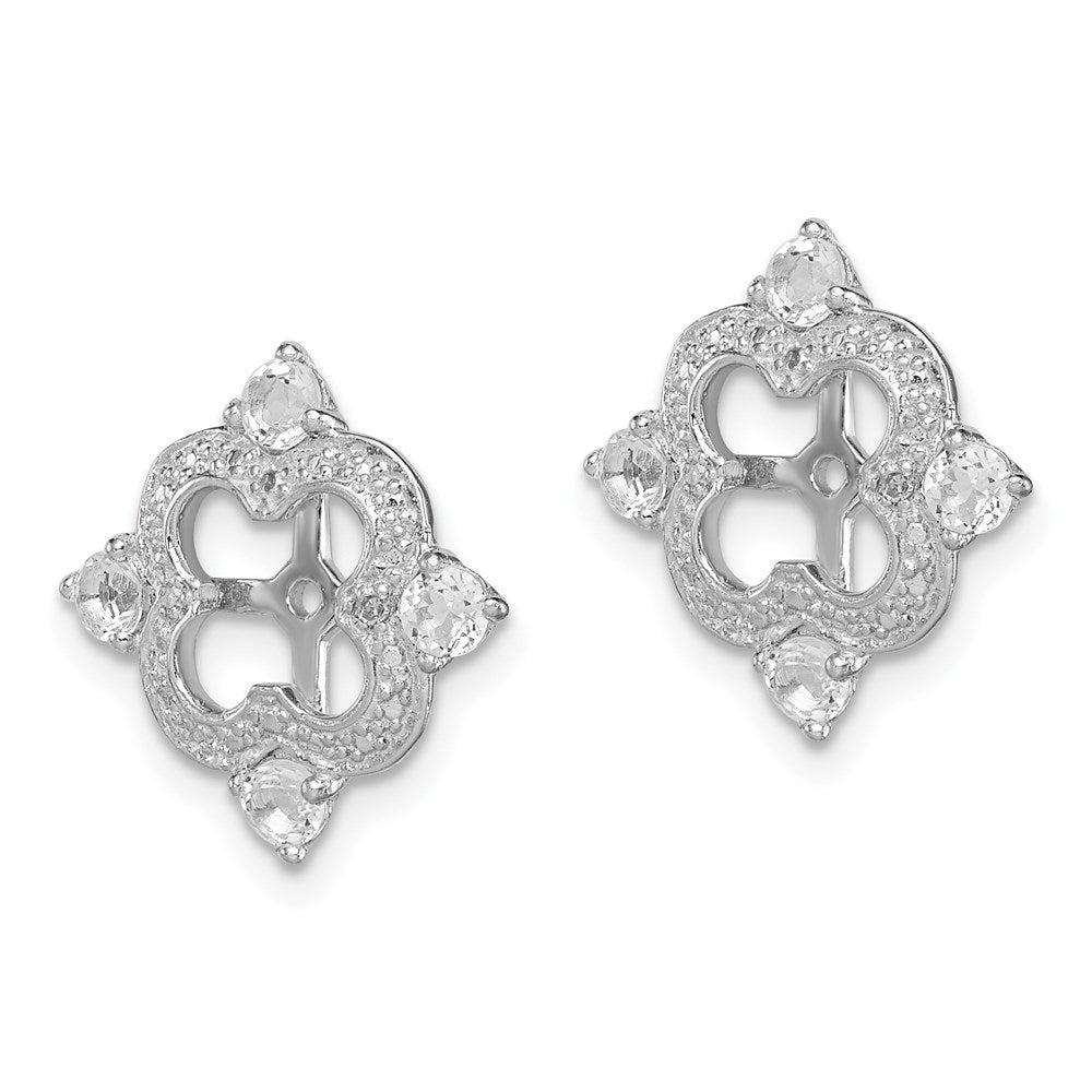 Sterling Silver Rhodium Diamond u0026 White Topaz Earring Jacket