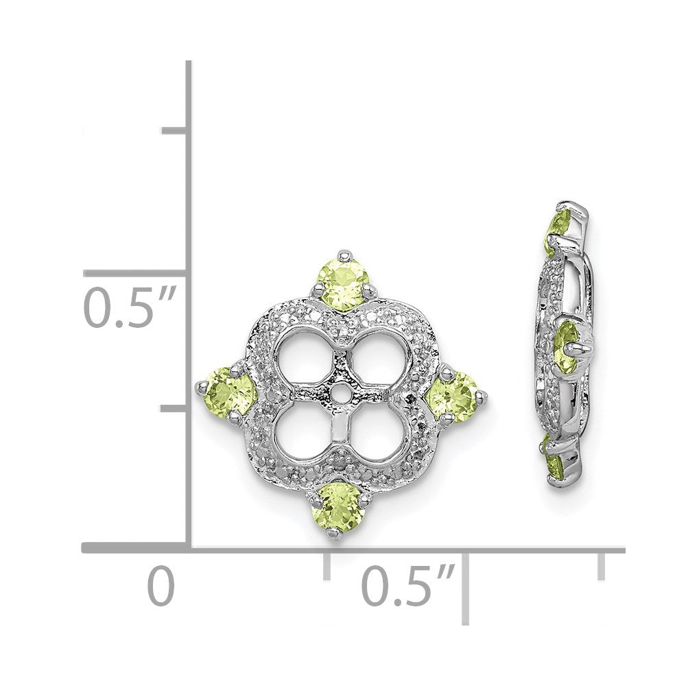 Sterling Silver Rhodium Diamond u0026 Peridot Earring Jacket