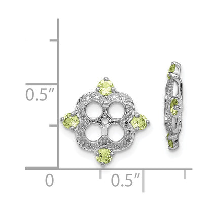 Sterling Silver Rhodium Diamond u0026 Peridot Earring Jacket
