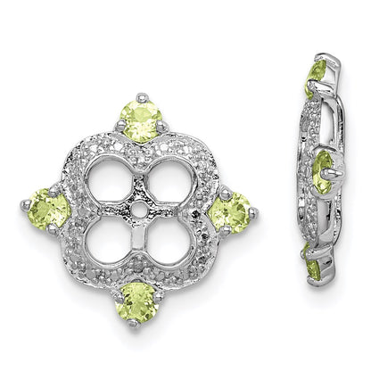 Sterling Silver Rhodium Diamond u0026 Peridot Earring Jacket