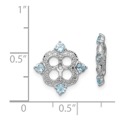 Sterling Silver Rhodium Diamond u0026 Swiss Blue Topaz Earring Jacket