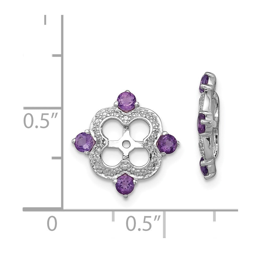Sterling Silver Rhodium Diamond u0026 Amethyst Earring Jacket