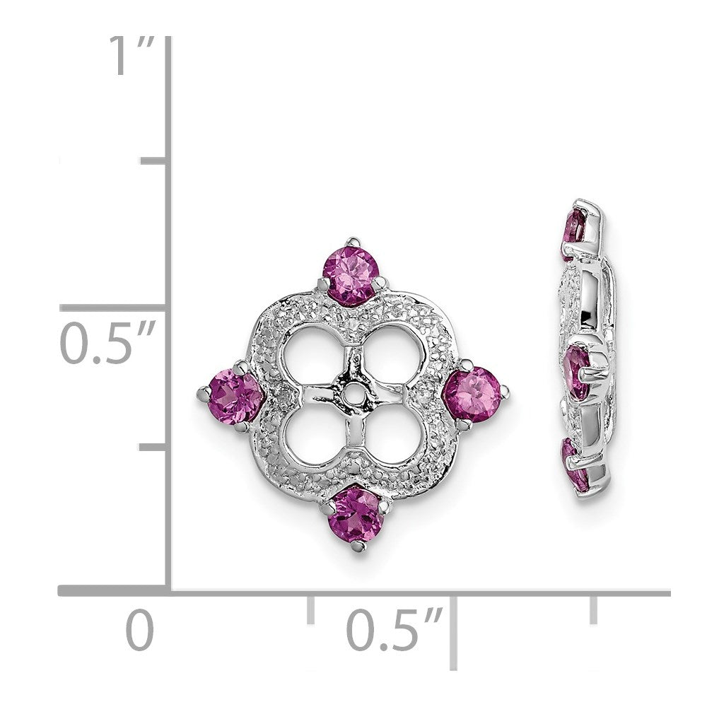 Sterling Silver Rhodium Diamond u0026 Rhodolite Garnet Earring Jacket