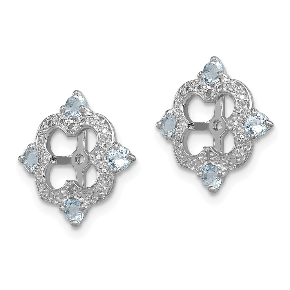 Sterling Silver Rhodium Diamond u0026 Aquamarine Earring Jacket