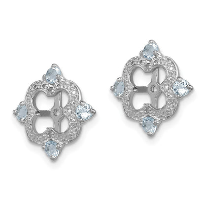 Sterling Silver Rhodium Diamond u0026 Aquamarine Earring Jacket