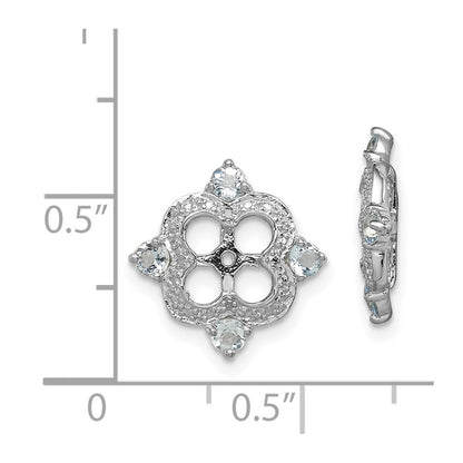 Sterling Silver Rhodium Diamond u0026 Aquamarine Earring Jacket