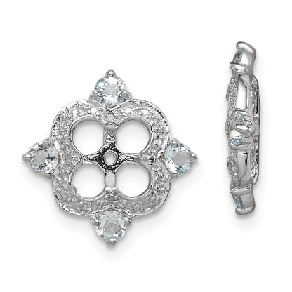 Sterling Silver Rhodium Diamond u0026 Aquamarine Earring Jacket