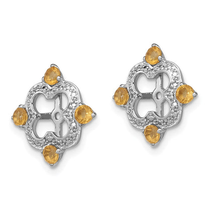 Sterling Silver Rhodium Diamond u0026 Citrine Earring Jacket