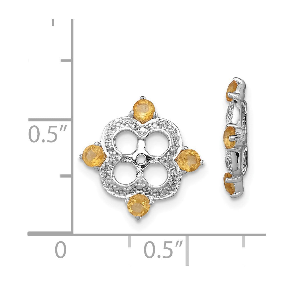 Sterling Silver Rhodium Diamond u0026 Citrine Earring Jacket