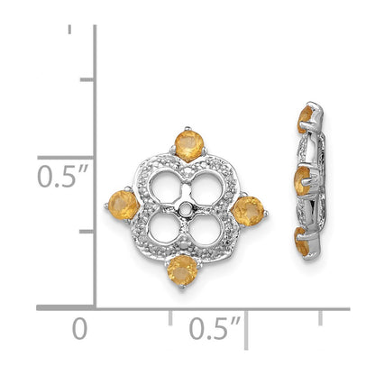 Sterling Silver Rhodium Diamond u0026 Citrine Earring Jacket