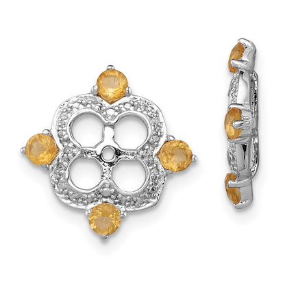 Sterling Silver Rhodium Diamond u0026 Citrine Earring Jacket