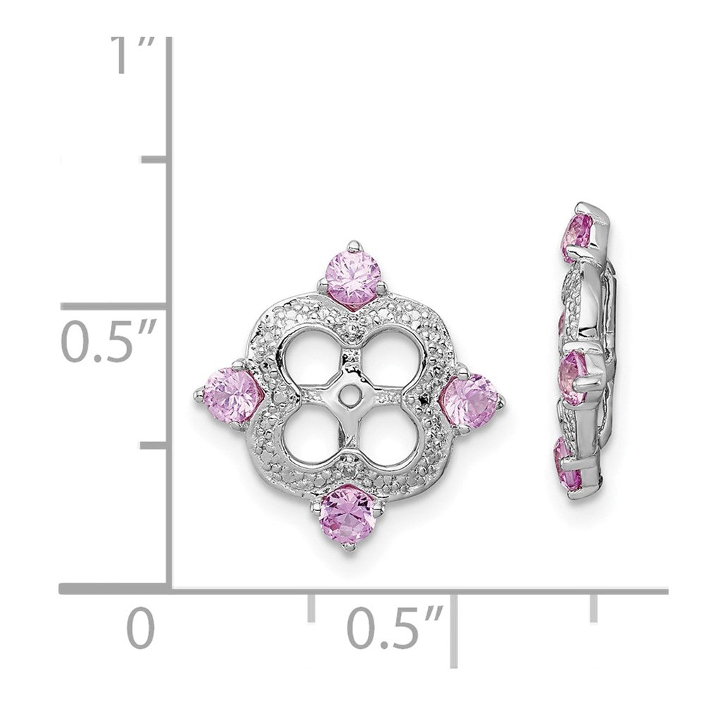 Sterling Silver Rhodium Diamond u0026 Created Pink Sapphire Earring Jacket