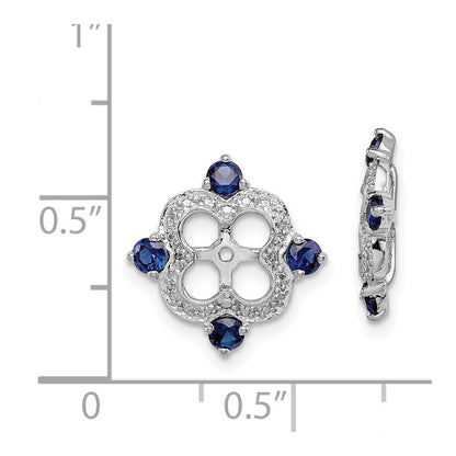Sterling Silver Rhodium Diamond u0026 Created Sapphire Earring Jacket
