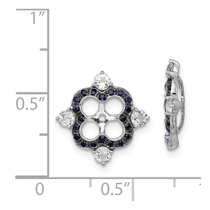 Sterling Silver Rhodium White Topaz u0026 Black Sapphire Earring Jacket